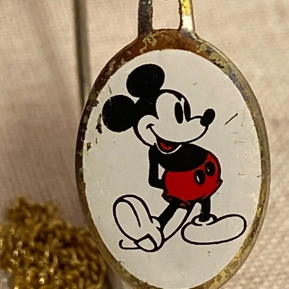 Vintage Disney Mickey Mouse Jewelry Set Gold 1970s ring bracelet necklace 70s - Picture 11 of 16